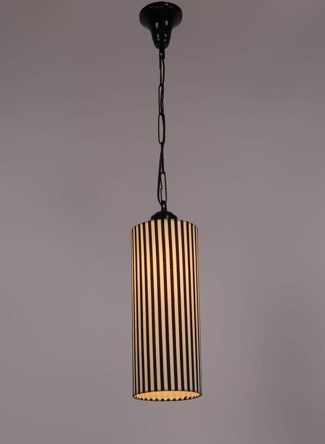 tu casa Pendant/Hanging Light Lamps Black Metal Base with Multi Zebra Cotton (Zebra Print) Shades for Home Décor, Bedrooms, Living Room, Gifting, Diwali, Dining Space, Restaurants (H-25) - Image 3