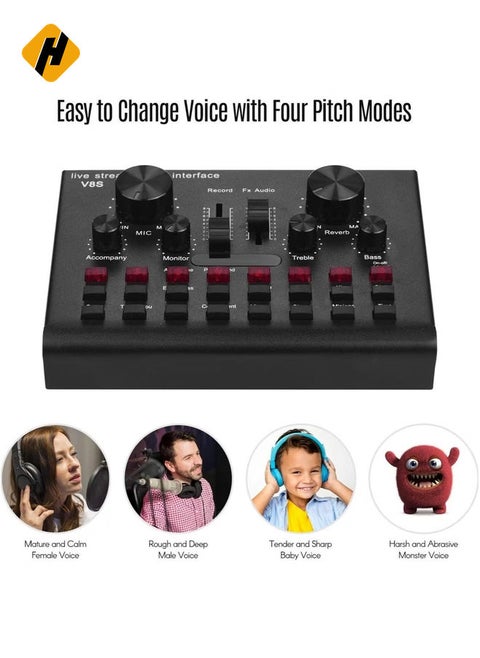 V8S Sound Card Live Drive Free Rechargeable Sound Card English Version