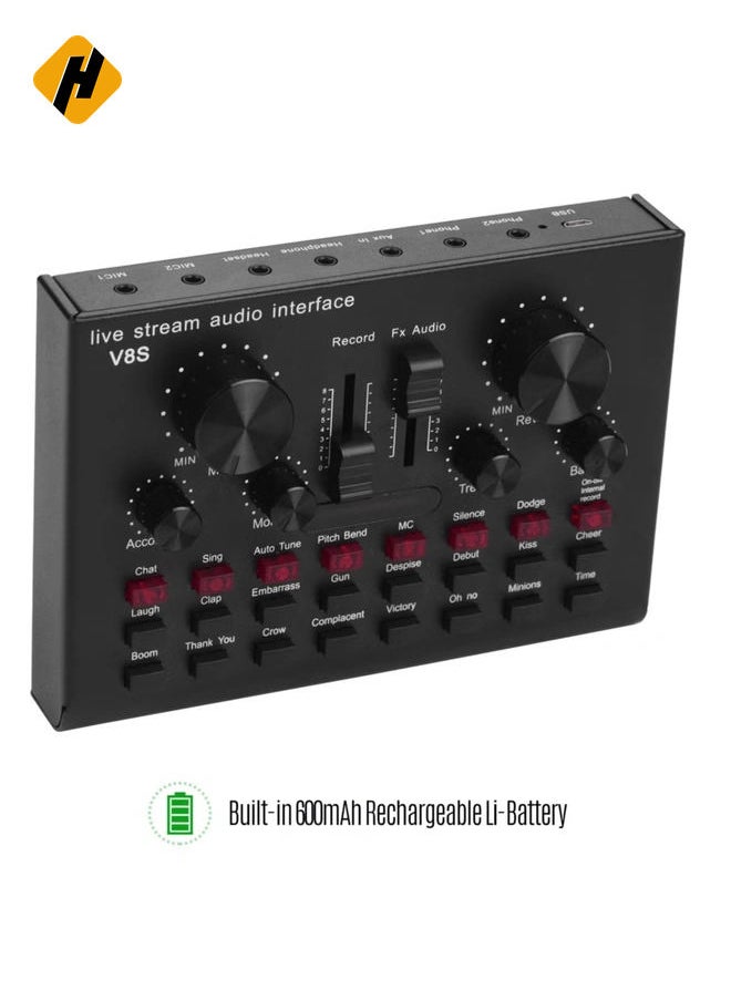 HuHa V8S Sound Card Live Drive Free Rechargeable Sound Card English Version  - Image 3