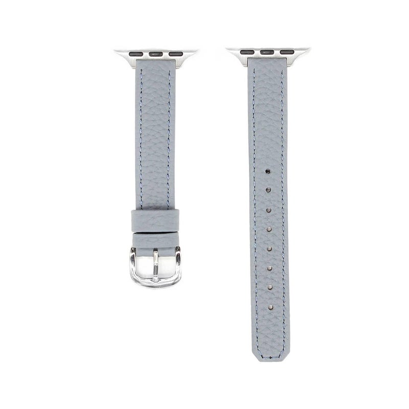 AD Blue Classic Leather Strap Smartwatch Band Compatible with Apple Watch / SE with Adjustable Fit Replacement Strap for Daily Wear - Image 1