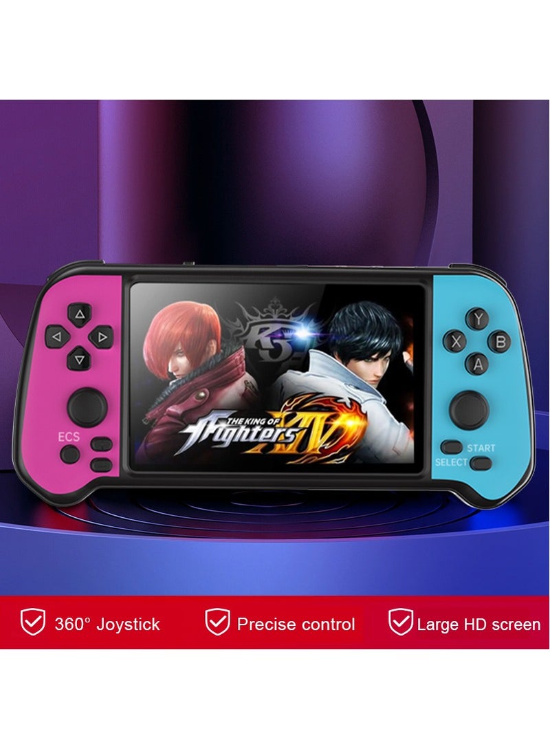 Handheld game console, double joystick for children, double game console, 4.5-inch high-definition large screen + 14,000 games (Red and blue) - Image 1