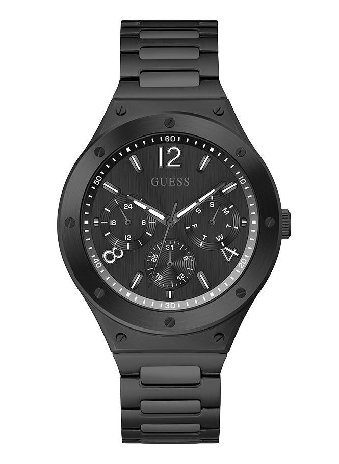 GUESS Mens 44 mm Scope Black Dial Stainless Steel Analog Watch - GW0454G3  - Image 1