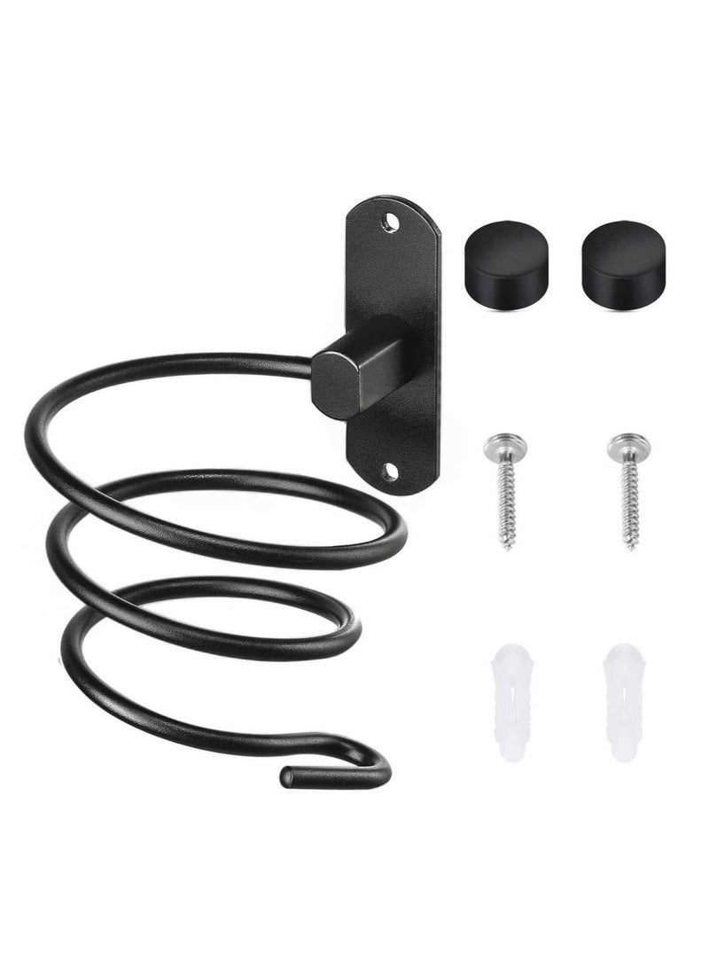Excefore Hair Dryer Holder Bathroom Hair Care Stainless Tool Holder Wall Mount Hair Dryer and Straightener Holder Screws for Wall Mount Bathroom Wall Mount Hair Care Professional Styling Tool Black - Image 3