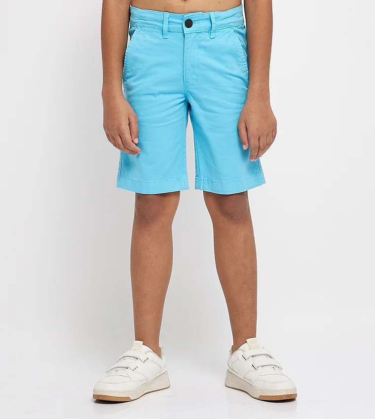 BEVERLY HILLS POLO CLUB Bhpc Kids Powder Blue Woven Shorts