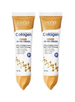 SADOER 2-PACKS Collagen Anti Wrinkle Hand Cream, Nourishing Whitening Moisturizing Skin Care Cream, Fast Absorbing Anti Ageing Hand Cream, Smooth And Soft Skin Crack Repair Cream To Remove Wrinkles Darkness 30g*2  - Image 1