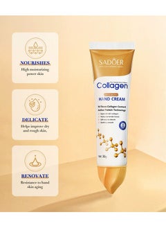 SADOER 2-PACKS Collagen Anti Wrinkle Hand Cream, Nourishing Whitening Moisturizing Skin Care Cream, Fast Absorbing Anti Ageing Hand Cream, Smooth And Soft Skin Crack Repair Cream To Remove Wrinkles Darkness 30g*2  - Image 4