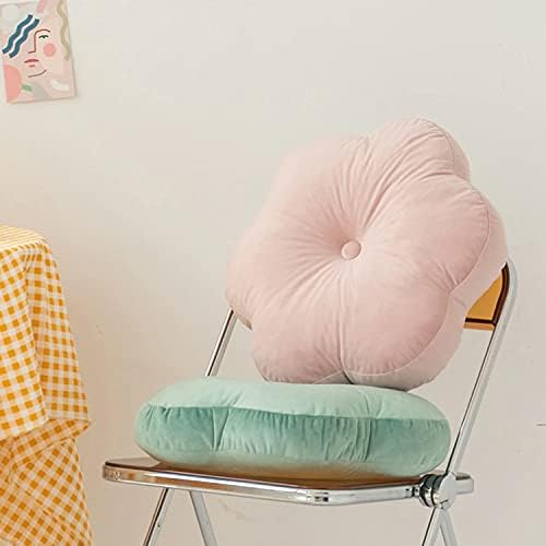 Peach Cuddle Cute Flower Shaped Floor Cushion for Kids Room (Pack of 1, 18x18, Tiffany Blue) Living Room, Bedroom, Patio, Luxury Furnishing for Kids Room, Velvet Cushion, Flower Cushion - Image 3