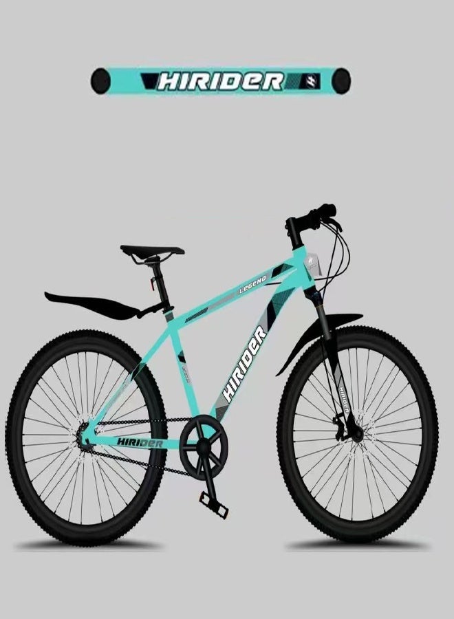 HIRIDER دراجة Legend 26 بوصة || 21 سرعة || تعليق أمامي وقرص وفرامل V || للرجال || لون أزرق مائي || حجم الإطار - 18 بوصة - Image 1