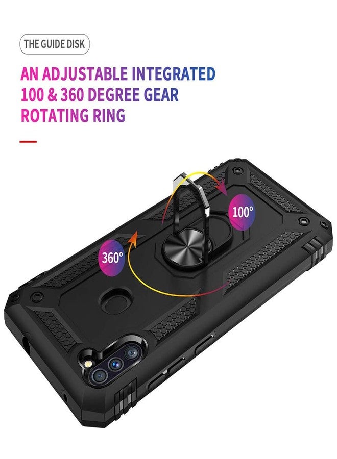 TJ's TJS Compatible with Samsung Galaxy A11 Case, with [Tempered Glass Screen Protector][Metal Ring][Magnetic Support] Defender Kickstand Heavy Duty Drop Protector Cover Phone Case (Black) - Image 5