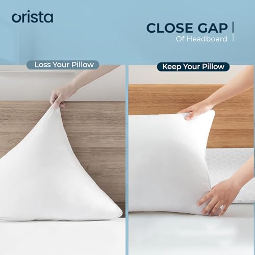 Orista™ Memory Foam Bed Wedge Headboard Mattress Gap Pillow | Gap Filler 0-8 Inch Between Headboard and Mattress with Side Pockets| Twin Size 39 x 10 x 6 Inch | Skin Friendly Cover - Image 4