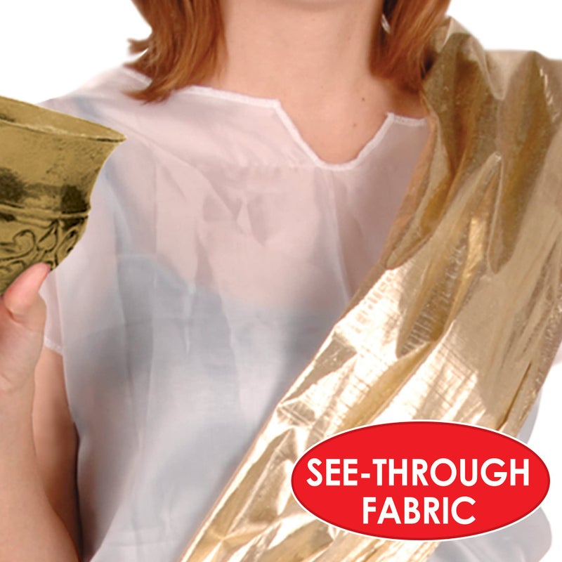 Beistle Toga Set, One Size Fits Most White/Gold 16.8 x 8.8 x 0.8 inches - Image 2