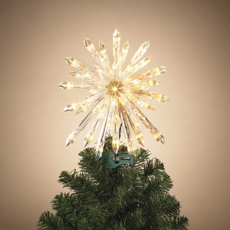 Gerson Gerson 2619000 Electric Lighted Glittered Acrylic Starburst Tree Topper with 50 Lights 135 H 