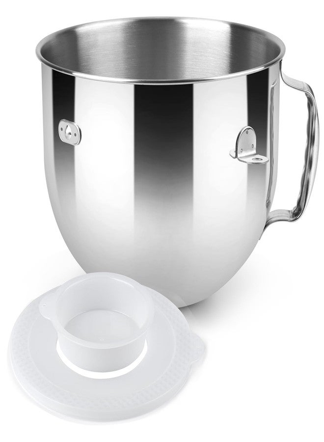 وعاء خلاط من الفولاذ المقاوم للصدأ سعة 7 كوارت من Kltchonald لخلاطات KitchenAid القائمة، وعاء سعة 7 كوارت - خلاط قائم قابل للرفع، مع غطاء - Image 1