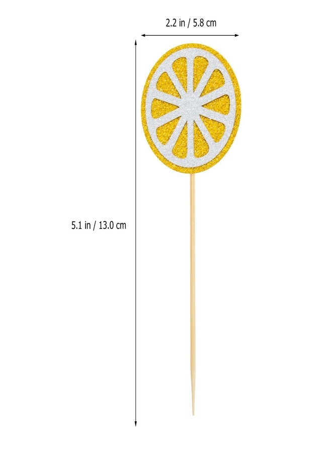 جارنيك مجموعة جارنيك من 36 قطعة لتزيين كب كيك الليمون، تتضمن زينة لامعة على شكل فواكه، مثالية لتزيين الكب كيك، وحفلات استقبال المولود، وحفلات الزفاف، والخطوبة، وحفلات توديع العزوبية، وأعياد الميلاد. - Image 2