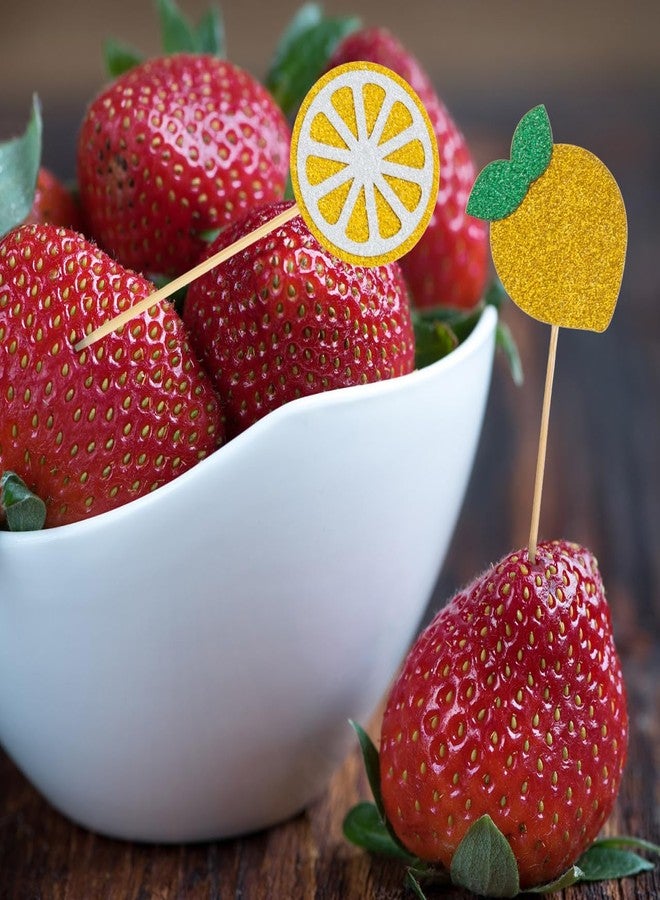 جارنيك مجموعة جارنيك من 36 قطعة لتزيين كب كيك الليمون، تتضمن زينة لامعة على شكل فواكه، مثالية لتزيين الكب كيك، وحفلات استقبال المولود، وحفلات الزفاف، والخطوبة، وحفلات توديع العزوبية، وأعياد الميلاد. - Image 5