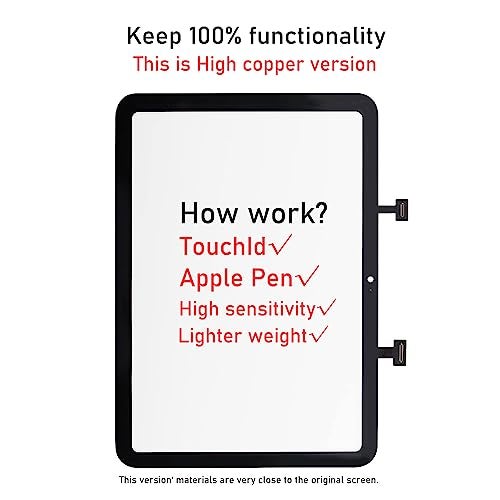 JPUNG for iPad 10 (10th Generation 2022) A2696 A2757 A2777 Screen Replacement Digitizer Glass Touch Kits, for iPad 10th Gen 10.9 Inch, Full Repair Sets(10.9" Screen) - Image 3