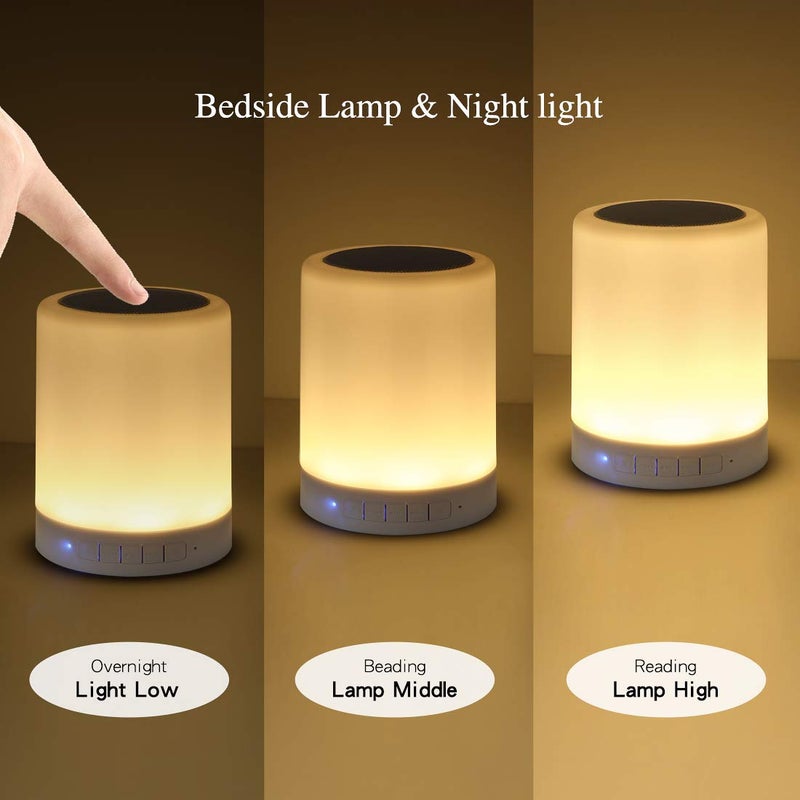 KPR Night Light Bluetooth Speaker, Portable Wireless Bluetooth Speakers, Touch Control Bedside Table Light, Outdoor Speakers Bluetooth, Best Gifts for Girl, Boy, Baby - Image 3