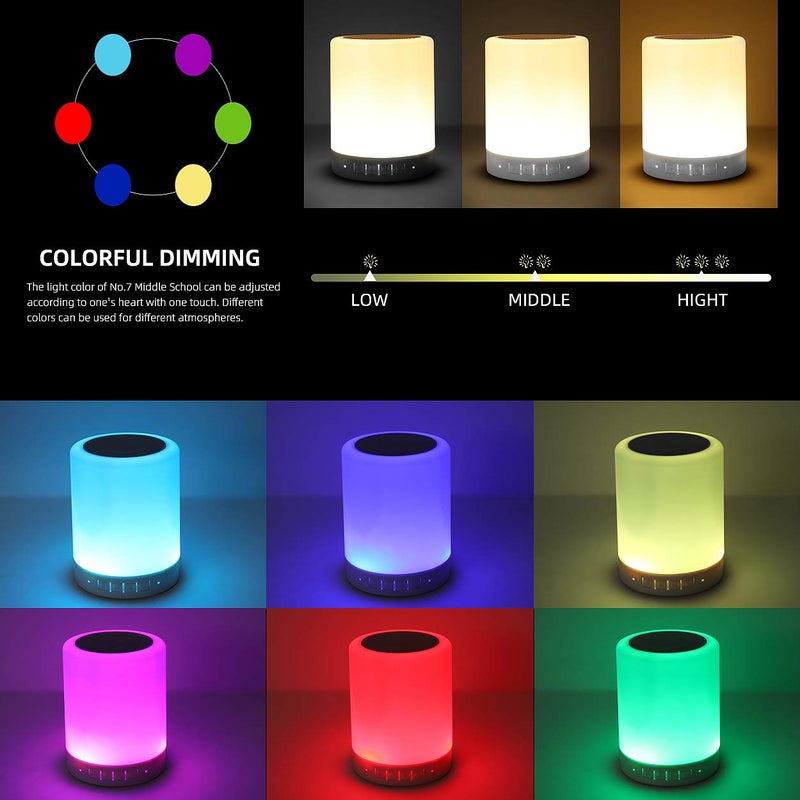 KPR Night Light Bluetooth Speaker, Portable Wireless Bluetooth Speakers, Touch Control Bedside Table Light, Outdoor Speakers Bluetooth, Best Gifts for Girl, Boy, Baby - Image 2