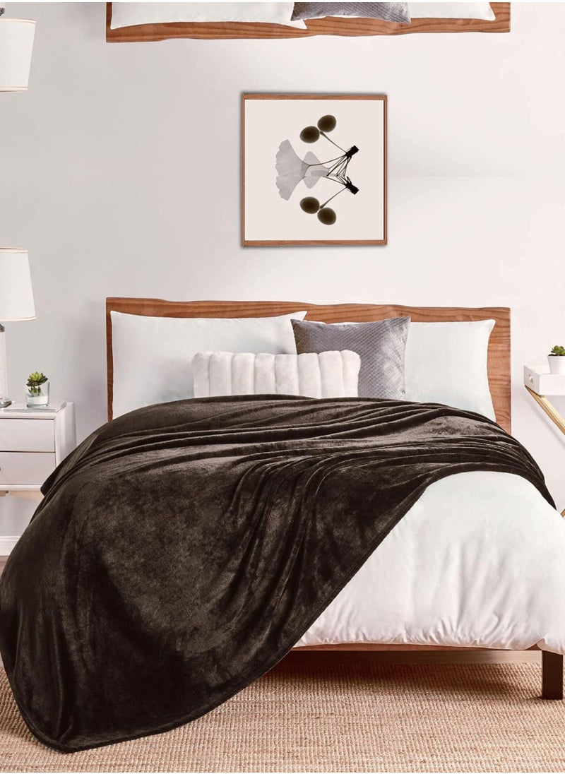 Donetella Fleece Blanket Single Size(170 X 200 CM) Super Soft Throw Blanket With 300 GSM Best Lightweight Warm Plush Throws For Bed, Sofa,Couch And Camping,Congo Brown  - Image 1