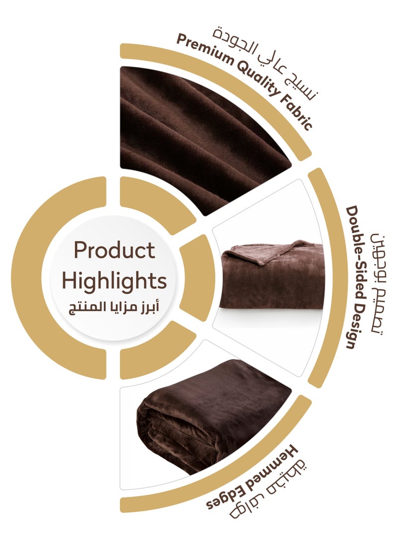 Donetella Fleece Blanket Single Size(170 X 200 CM) Super Soft Throw Blanket With 300 GSM Best Lightweight Warm Plush Throws For Bed, Sofa,Couch And Camping,Congo Brown  - Image 4