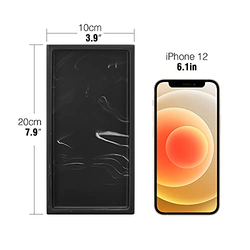 Luxspire Bathroom Vanity Tray 8 x 4 inch Resin Dresser Jewelry Ring Dish Tank Storage Kitchen Sink Countertop Organizer Plate Holder for Perfume Soap Towel Bathroom Accessories Mini Ink Black - Image 3