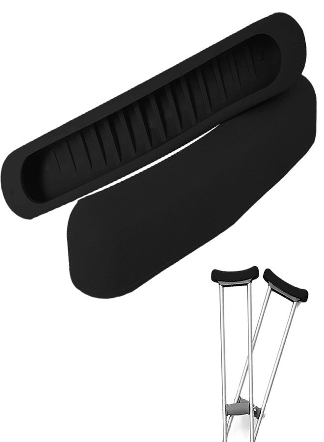 Bcautay 2 Pcs Underarm Crutch Pad Replacement Padding for Walking Arm Crutches Universal Crutch Armpit Pad Cover for Standard Aluminum Crutches (Black) - Image 1