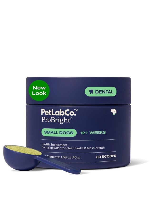 PetLab Co. ProBright Dental Powder - Dog Breath Freshener - Teeth Cleaning Made Easy – Targets Tartar & Bad Breath - Formulated for Small Dogs - Packaging May Vary - Image 1