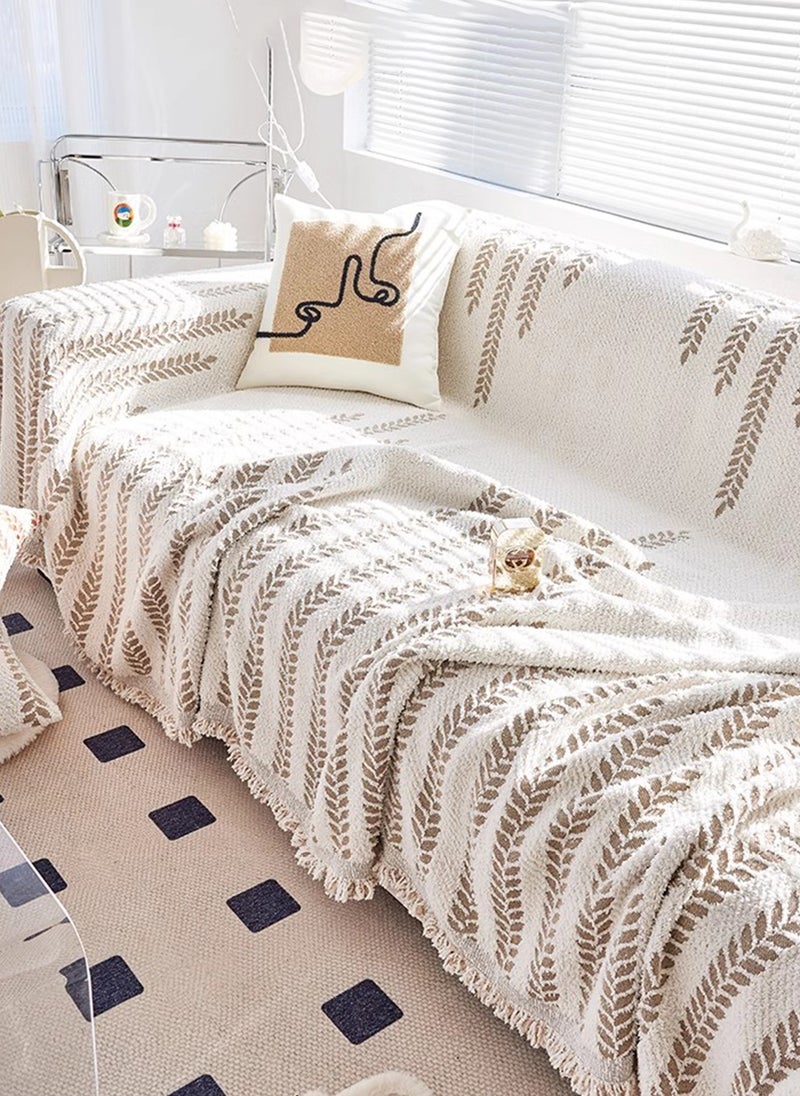 جو توي غطاء الأريكة مزدوج الجانب غطاء الراحة أثاث شينيل الغطاء المنزلق براون - Image 1