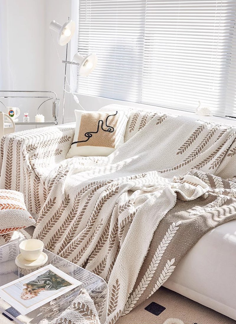 جو توي غطاء الأريكة مزدوج الجانب غطاء الراحة أثاث شينيل الغطاء المنزلق براون - Image 2