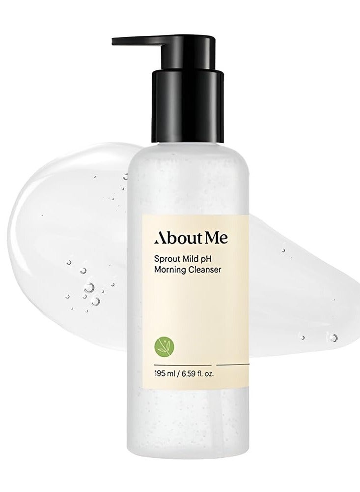ABOUT ME ABOUT ME Sprout Mild pH Morning Cleanser - Gentle, Low pH Face Wash with Natural Ingredients for All Skin Types (195ml/6.59 fl oz) - Image 1