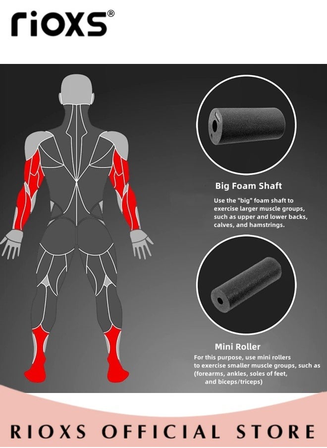 RIOXS - EPP Foam Roller 5 Piece Yoga Foam Roller Set Massage Foam Roller and Ball Massage foam suit for Muscle Massage and Fitness Sports - Image 1
