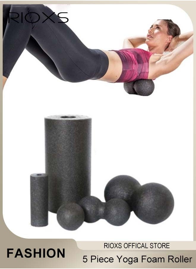 RIOXS - EPP Foam Roller 5 Piece Yoga Foam Roller Set Massage Foam Roller and Ball Massage foam suit for Muscle Massage and Fitness Sports - Image 1
