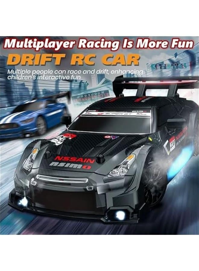1:24 Scale RC Drift Car 4WD 2.4GHz 30KM/H High Speed Racing Sport Toy Car with LED Lights, Racing and Drift Wheels (8602-White)  - Image 3