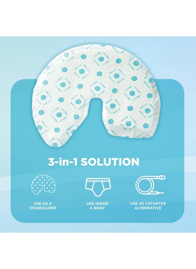 Men's Incontinence Wrap, Maximum Absorbency Folding Pad Designed for Men with Reduced Mobility. Fits Inside Diapers or Briefs. (10 Count Trial Pack)