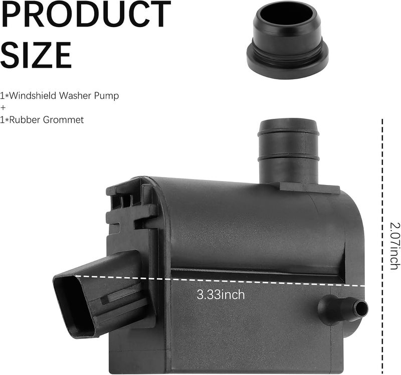 Windshield Washer Pump Replacement OEM#98510-1C100,98510-2K000 with Grommet,Windshield Wiper Pump Compatible with Kia Hyundai,Standard Windshield Washer Fl(for Kia) - Image 2