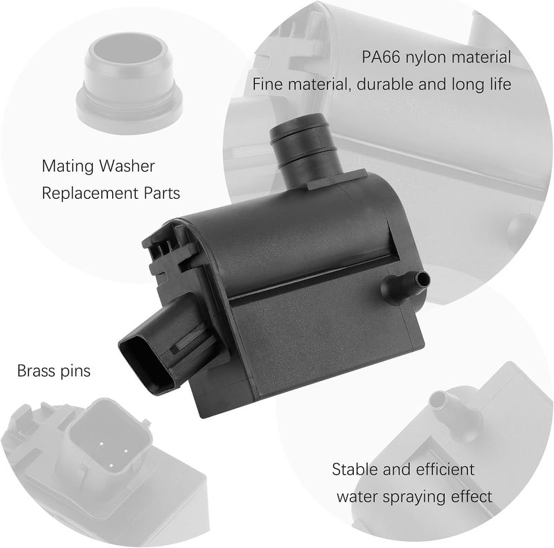 Windshield Washer Pump Replacement OEM#98510-1C100,98510-2K000 with Grommet,Windshield Wiper Pump Compatible with Kia Hyundai,Standard Windshield Washer Fl(for Kia) - Image 3
