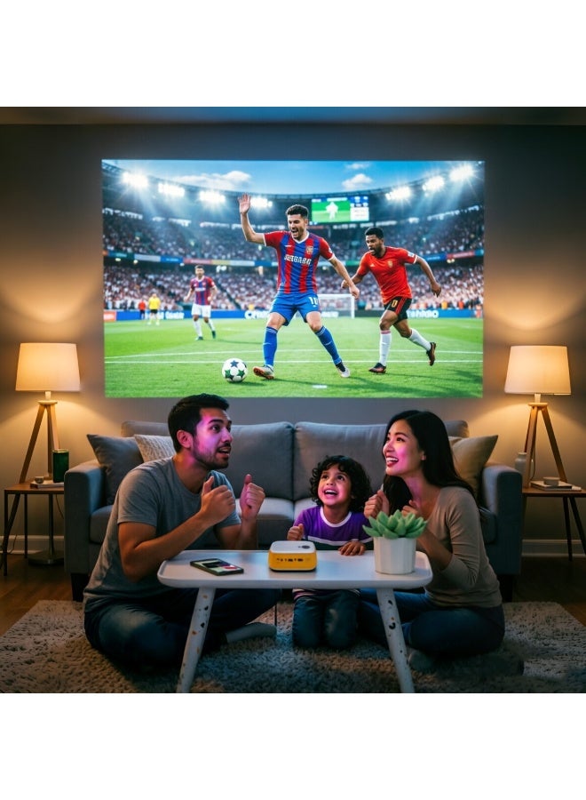 جهاز عرض (بروجيكتور) صغير محمول - جهاز عرض منزلي ذكي بدقة عالية 1080P مع دعم البث اللاسلكي للشاشة، ومصدر ضوء LED، مثالي لغرفة النوم/غرفة المعيشة/السينما الخارجية - Image 4