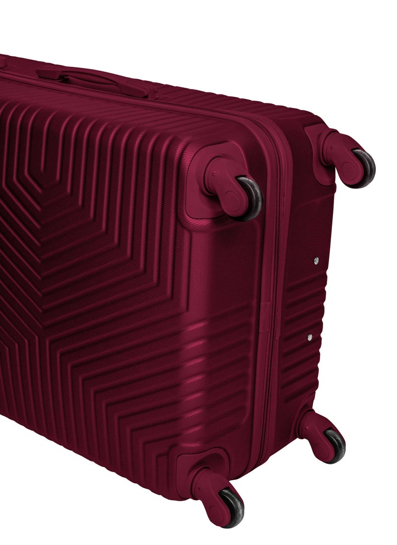 TRAVEL WAY - TravelWay Lightweight Checked Suitcase Luggage Trolley - Hardshell Suitcase for 40kg Spinner Luggage for Travel | ABS Material with 4 Spinner Wheels (Burgundy Red, 32 Inches (81 cm)) - Image 1