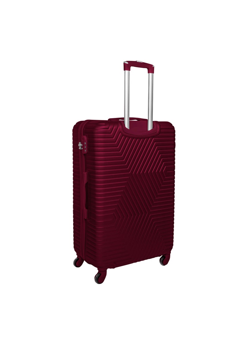 TRAVEL WAY - TravelWay Lightweight Checked Suitcase Luggage Trolley - Hardshell Suitcase for 40kg Spinner Luggage for Travel | ABS Material with 4 Spinner Wheels (Burgundy Red, 32 Inches (81 cm)) - Image 1