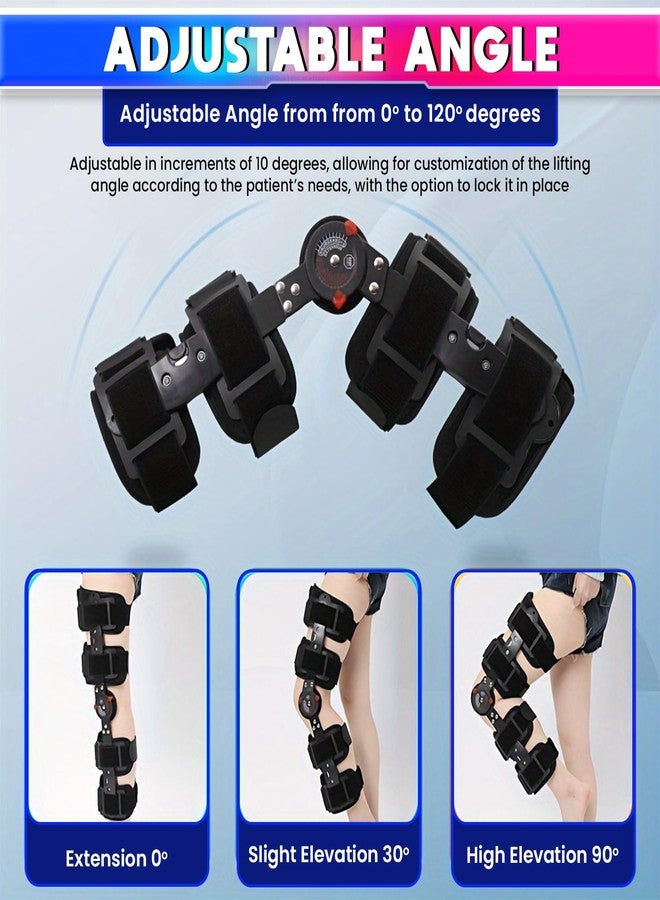 amiciCare Premium Knee Support Brace- Adjustable Length for Enhanced Comfort and Mobility, Post OP Hinge Knee Splints for Men and Women - Image 3