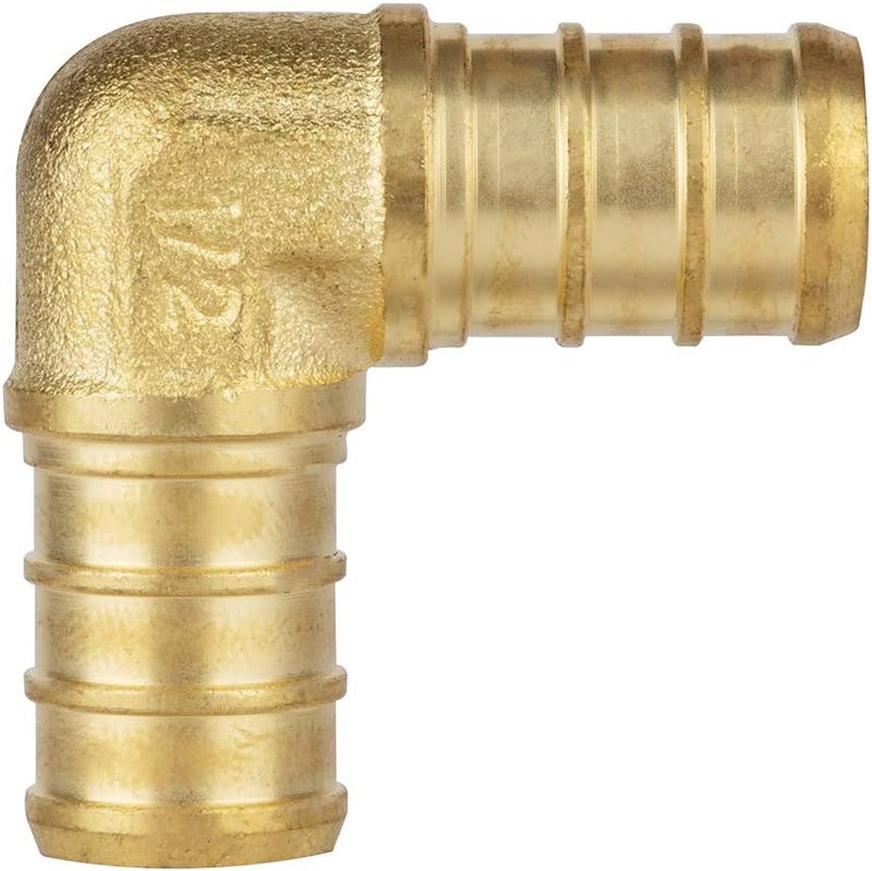 ISPINNER 16pcs 1/2 inch PEX Straight (6pcs) Elbow (6pcs) Tee (4pcs), Lead Free Brass Barb Crimp Pipe Fittings (Pack of 16) - Image 3