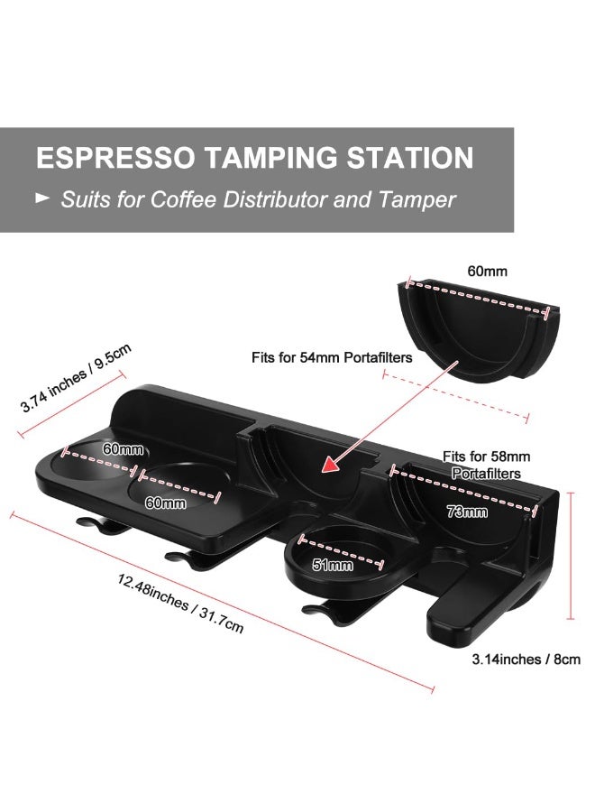 Espresso Tamper Holder Station Wall Mounted Coffee Station Organizer Coffee Distributor and Tamper 54mm Portafilter Storage Wall Shelves Espresso Accessories Organizer Rack for Bar Home Office  - Image 2