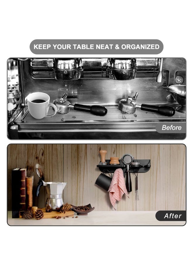 Espresso Tamper Holder Station Wall Mounted Coffee Station Organizer Coffee Distributor and Tamper 54mm Portafilter Storage Wall Shelves Espresso Accessories Organizer Rack for Bar Home Office  - Image 4