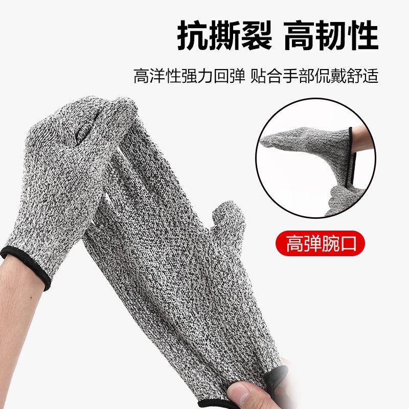 5-Level Cut Resistant Gloves HPPE Glass Fiber Spandex for Welding Glass Cutting Kitchen Woodworking Butchery - Image 5