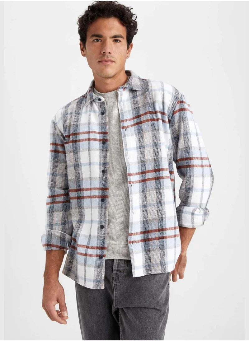 DeFacto Regular Fit Long Sleeve Check Print Shacket