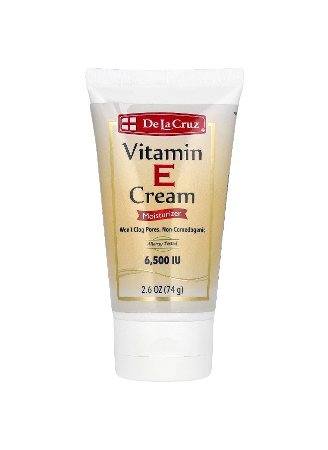 De La Cruz De La Cruz, Vitamin E Cream, Moisturizer, 2.6 oz (74 g)  - Image 1