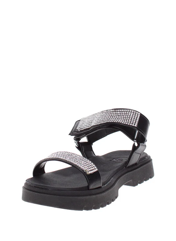 MOLEKINHA Molekinha Pre Teen Girls Sandals With Back Strap Black | Made In Brazil