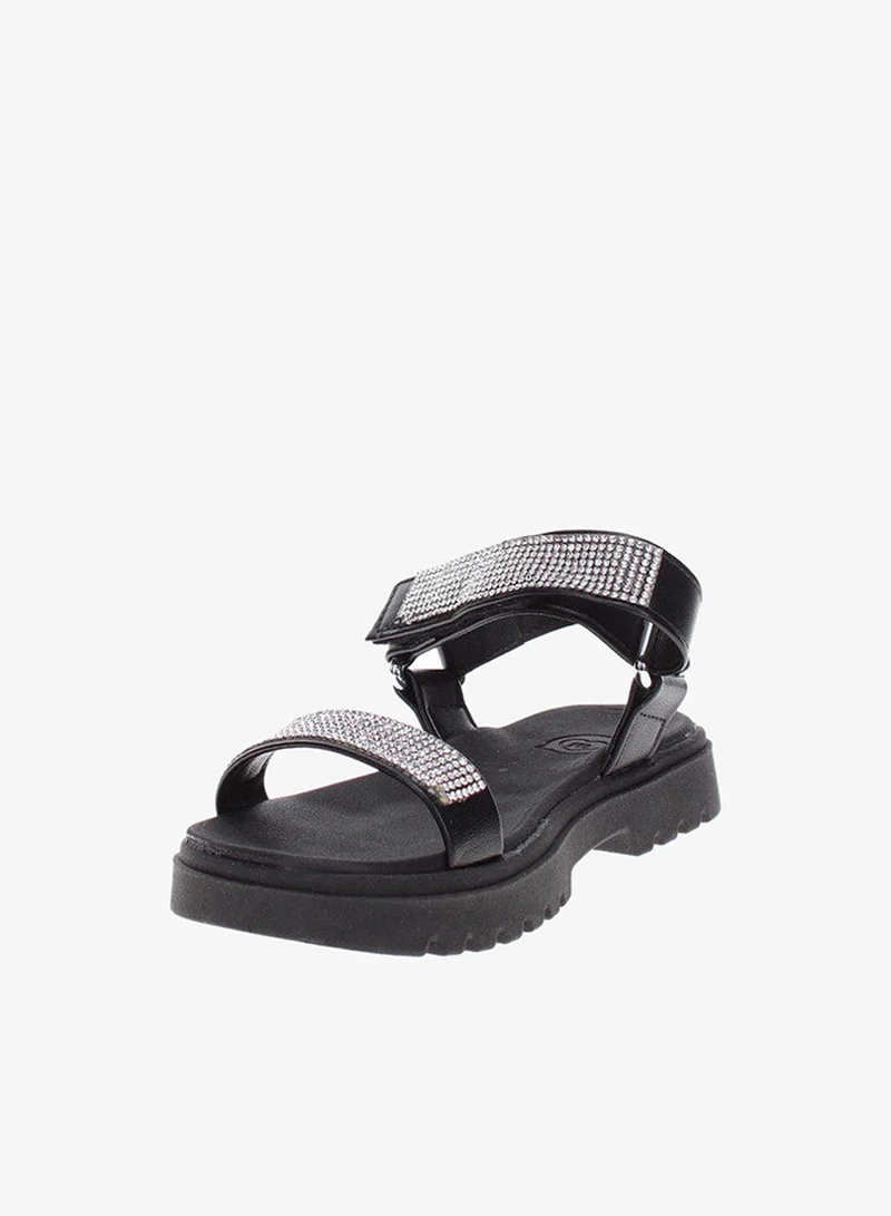 موليكينها صنادل مولكينها للبنات المراهقات بحزام خلفي أسود | صنع في البرازيل