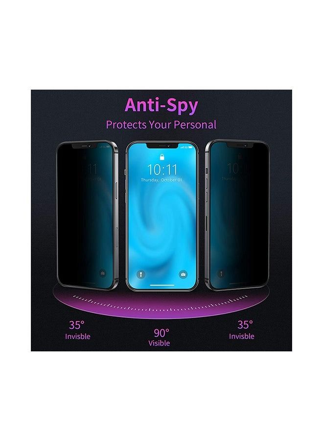 5D Anti-Spy Privacy Tempered Glass Screen Protector For iPhone 13 Pro Max Black - Image 2