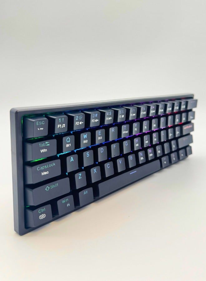 North Plus PHANTOMK301 Mechanical Gaming Keyboard – 61 Keys, Blue Switches, Dual Connectivity (Bluetooth & Type-C), RGB Backlit, Compact & Portable, Portuguese-Designed - Image 3